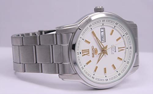 Seiko 5 SNKP15 K1 Silver with White Dial Men's Classic Automatic Analog Watch