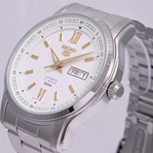 Seiko 5 SNKP15 K1 Silver with White Dial Men's Classic Automatic Analog Watch