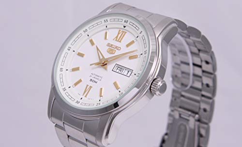 Seiko 5 SNKP15 K1 Silver with White Dial Men's Classic Automatic Analog Watch