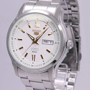 Seiko 5 SNKP15 K1 Silver with White Dial Men's Classic Automatic Analog Watch