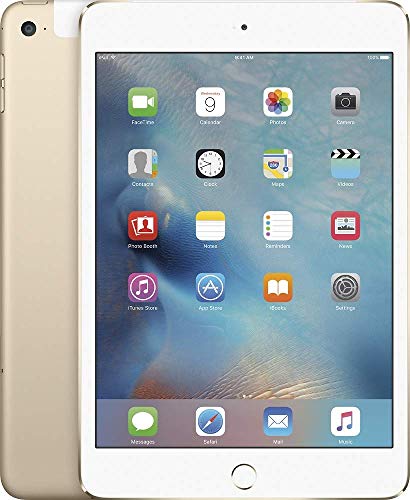 Apple iPad Mini 4, 16GB, Gold - WiFi + Cellular (Renewed)