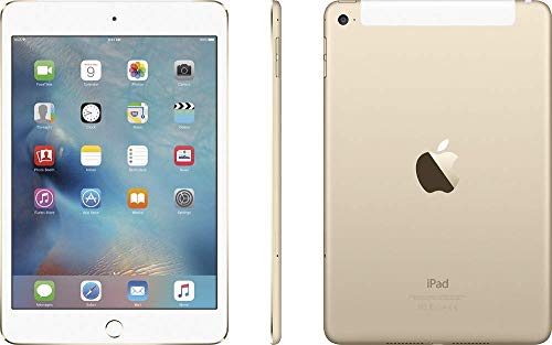 Apple iPad Mini 4, 16GB, Gold - WiFi + Cellular (Renewed)