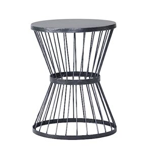 christopher knight home lassen outdoor 16" iron side table, matte black