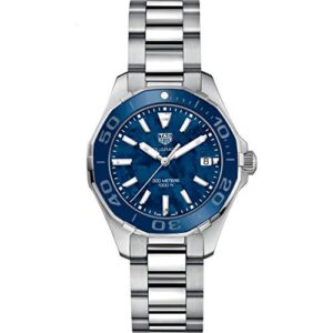 tag heuer aquaracer mother of pearl blue dial women's watch way131s.ba0748