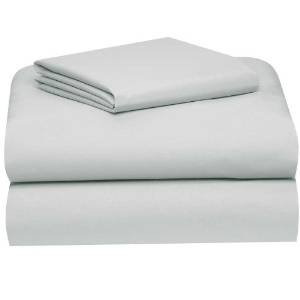 crescent bedding twin xl micro fiber light grey 3 pc sheet set - soft and comfy - twin extra long, deep pocket, great for dorm room, hospital and split king dual adjustable beds (txl, light grey)