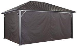 sojag accessories set of 4 12' x 16' curtains for genova outdoor gazebo - brown