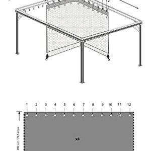 Sojag Accessories Set of 4 12' x 16' Curtains for Genova Outdoor Gazebo - Brown