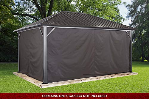 Sojag Accessories Set of 4 12' x 16' Curtains for Genova Outdoor Gazebo - Brown