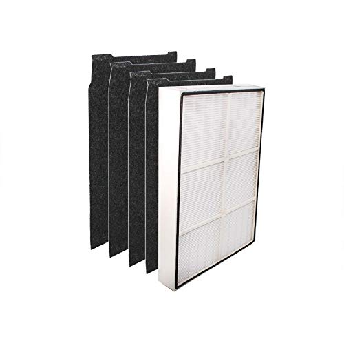 LifeSupplyUSATrue HEPA Filter and 4 Carbon Pre-Filters Compatible with Whirlpool Whispure Air Purifier AP150 AP250 Sears Kenmore 83353, 83374 83234 SMALL 1183051 k 817433 k (3-Pack)