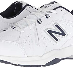 New Balance Men's 608 V5 Casual Comfort Cross Trainer, White/Navy, 10.5