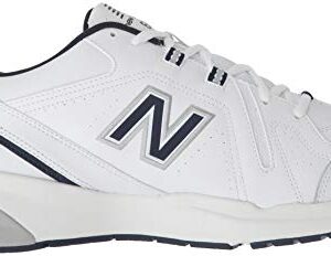 New Balance Men's 608 V5 Casual Comfort Cross Trainer, White/Navy, 10.5