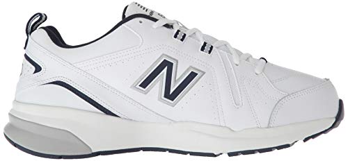 New Balance Men's 608 V5 Casual Comfort Cross Trainer, White/Navy, 10.5