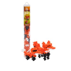 plus plus – mini maker tube – red fox – 70 piece, construction building stem toy, interlocking mini puzzle blocks for kids