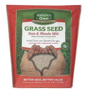 mountain view seeds natures own sun & shade mix grass seed, 8-pounds
