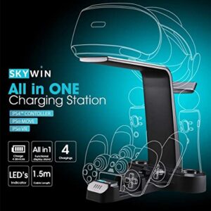Skywin VR Charging Stand - PSVR Charging Stand to Showcase, Display, and Charge Your PS4 VR (PS4 Controller)
