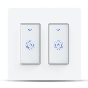 nexete smart wi-fi wall light switch compatible with alexa google assistant & ifttt ,remote control, timing function no hub required (smart light switch 2-pack