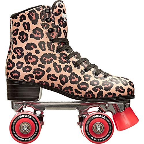 Impala Rollerskates Girl's Impala Quad Skate (Big Kid/Adult) Leopard 5 (US Men's 3, Women's 5) M