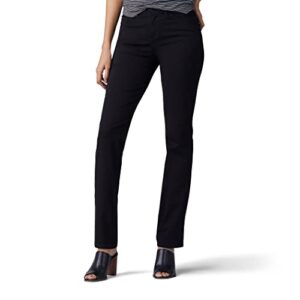 lee women's ultra lux comfort with flex motion straight leg jean black 16 medium