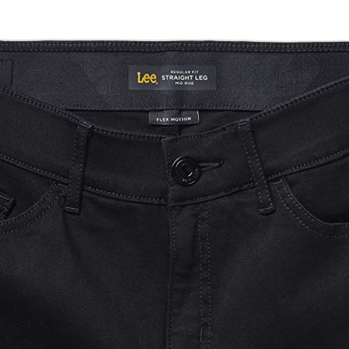 Lee Women's Ultra Lux Comfort with Flex Motion Straight Leg Jean Black 16 Medium