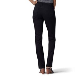 Lee Women's Ultra Lux Comfort with Flex Motion Straight Leg Jean Black 16 Medium