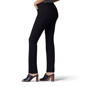 Lee Women's Ultra Lux Comfort with Flex Motion Straight Leg Jean Black 16 Medium