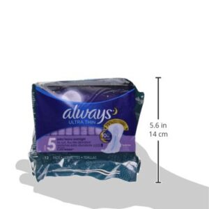 Always Pads Size 5 Ultra Thin 12 Count Xtra-Heavy Overnight