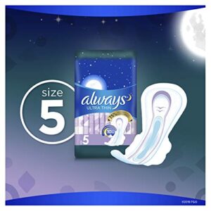 Always Pads Size 5 Ultra Thin 12 Count Xtra-Heavy Overnight