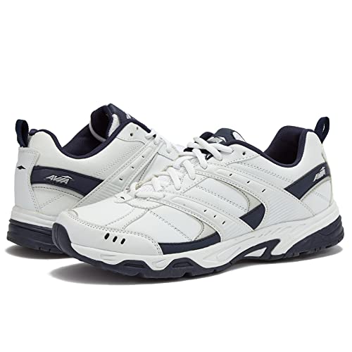 Avia Men's Avi-Verge Athletic and Workout Sneakers, White/True Navy, 12