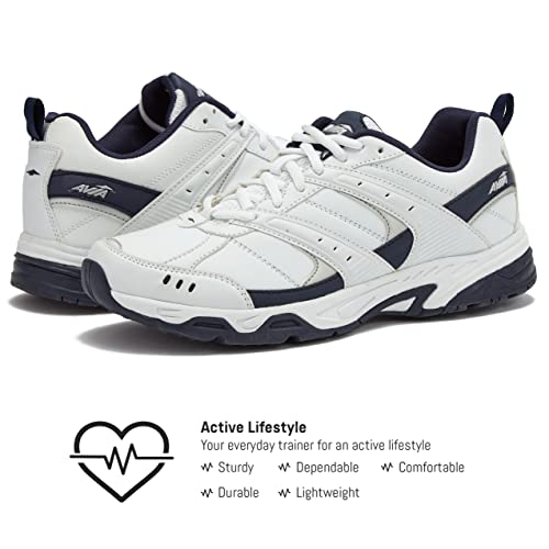 Avia Men's Avi-Verge Athletic and Workout Sneakers, White/True Navy, 12