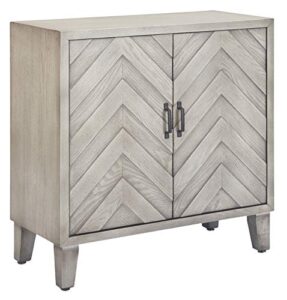 amazon brand – stone & beam chevron bar cabinet, light gray wood