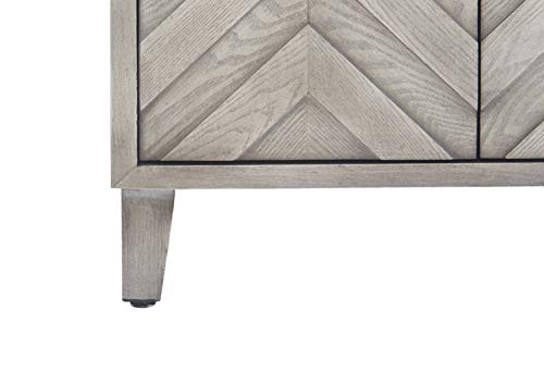 Amazon Brand – Stone & Beam Chevron Bar Cabinet, Light Gray Wood