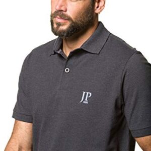 JP 1880 Menswear Big & Tall Plus Size L-8XL 2-Pack Polo Shirts Dark Grey Melange, Black XXXXXX-Large 704317 11