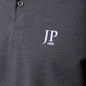 JP 1880 Menswear Big & Tall Plus Size L-8XL 2-Pack Polo Shirts Dark Grey Melange, Black XXXXXX-Large 704317 11