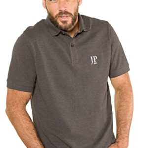 JP 1880 Menswear Big & Tall Plus Size L-8XL 2-Pack Polo Shirts Dark Grey Melange, Black XXXXXX-Large 704317 11