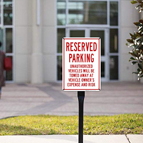 Reserved Parking Sign, Will Be Towed 10x14 Inches, Rust Free .040 Aluminum, Fade Resistant, Made in USA by Sigo Signs