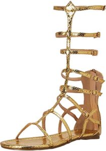ellie shoes women's 015-zena flat sandal, gold, 8 m us