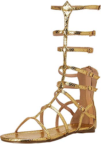 Ellie Shoes Women's 015-ZENA Flat Sandal, Gold, 8 M US