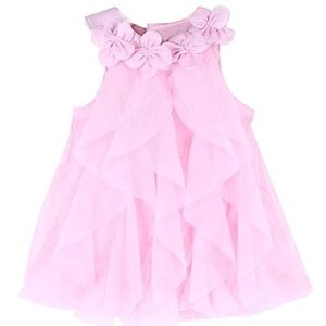 WZSYGDTC 0-24 Months Baby Party Dress Infant Girls One-Piece Romper Jumpsuit (Pink, 12-18 Months)