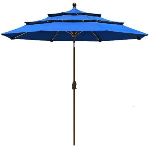 eliteshade usa 10-year-non-fading sunumbrella 9ft 3 tiers market umbrella patio umbrella outdoor table umbrella with ventilation,royal blue