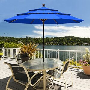 EliteShade USA 10-Year-Non-Fading Sunumbrella 9Ft 3 Tiers Market Umbrella Patio Umbrella Outdoor Table Umbrella with Ventilation,Royal Blue