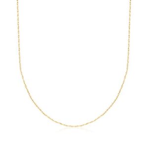 ross-simons 0.7mm 14kt yellow gold rope-chain necklace. 16 inches