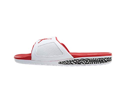 Jordan mens Air Hydro III, White/Fire Red, 9