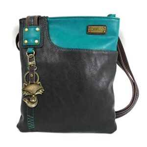 chala new crossbody swing smart phone handbags bag vegan leather (teal- fox)