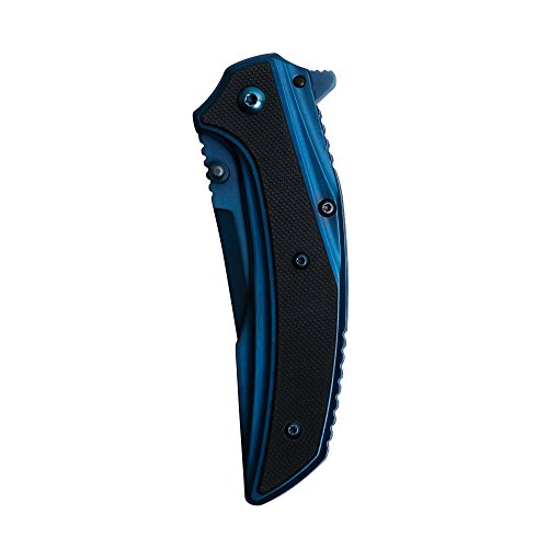Kershaw Outright Pocketknife (8320); 3-inch Upswept 8Cr13MoV Steel Blade in Brilliant Blue; PVD Coated Steel Handle with G10 Front Overlay; SpeedSafe Assisted Opening; Deep Carry Pocketclip; 4 oz., Medium