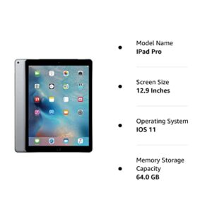 Apple iPad Pro 2 12.9in (2017) 64GB, Wi-Fi - Space Gray (Renewed)