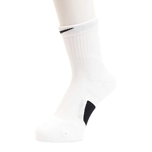 Nike Elite Basketball Mid Socks (White/Black, Small)