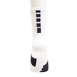 Nike Elite Basketball Mid Socks (White/Black, Small)