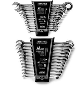 jaeger 24pc in/mm tightspot ratcheting wrench set - master set including inch & metric with quick access wrench organizer - our standard in combination wrench sets from gear to tip