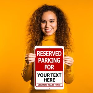 Custom Printed Reserved Parking 8 x 12 Aluminum Indoor/Outdoor Sign Text Only