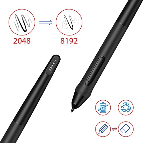XPPen Deco 03 Wireless 2.4G Digital Graphics Drawing Tablet Drawing Pen Tablet with Battery-Free Passive Stylus and 6 Shortcut Keys (8192 Levels Pressure) 10x6 Inches